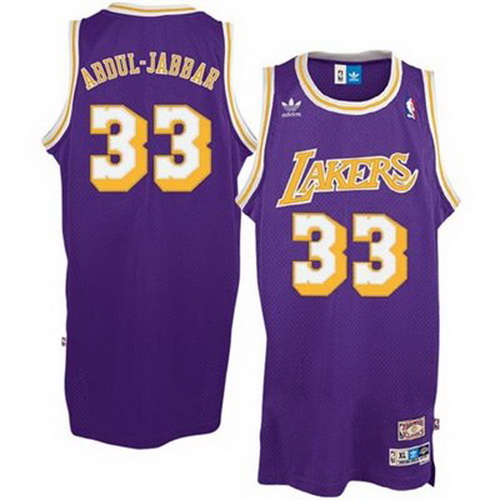 Men's  Lakers #33 Abdul-Jabbar Purple Throwback Jersey